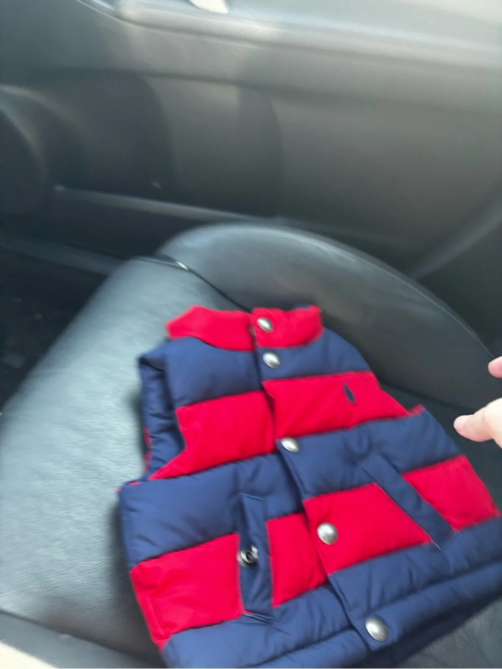 Ralph Lauren Red and Navy Striped Puffer Vest - Kids